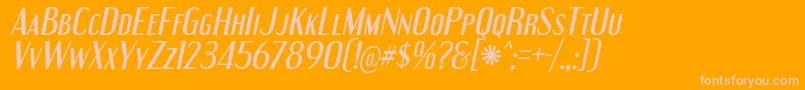 EngebrechtreRgIt Font – Pink Fonts on Orange Background