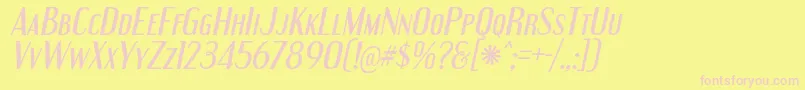 EngebrechtreRgIt Font – Pink Fonts on Yellow Background