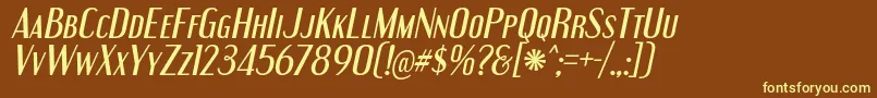 EngebrechtreRgIt Font – Yellow Fonts on Brown Background