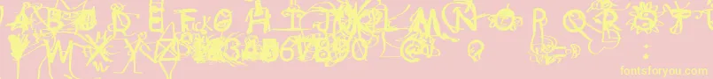 Fucksansjoder-Schriftart – Gelbe Schriften auf rosa Hintergrund