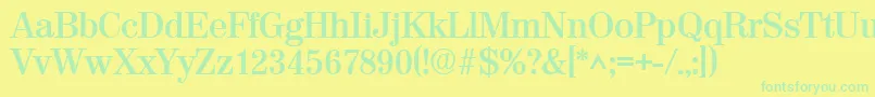 Fonte ValenciaBold – fontes verdes em um fundo amarelo