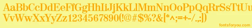Police ValenciaBold – polices orange sur fond jaune
