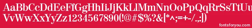 フォントValenciaBold – 赤い背景に白い文字
