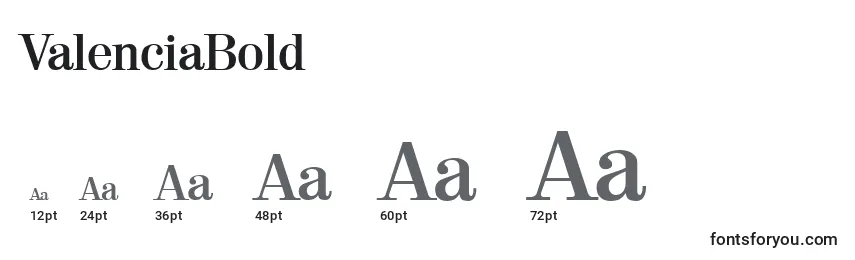 ValenciaBold font sizes