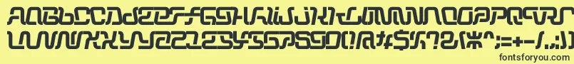 Operation-fontti – mustat fontit keltaisella taustalla