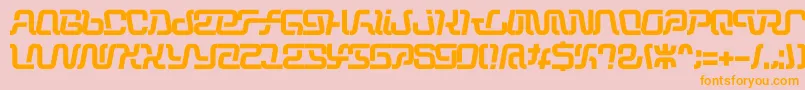 Operation-fontti – oranssit fontit vaaleanpunaisella taustalla