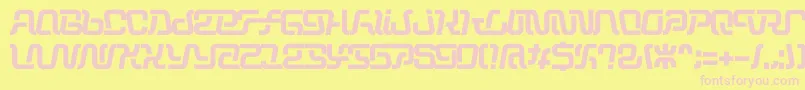 Operation-fontti – vaaleanpunaiset fontit keltaisella taustalla