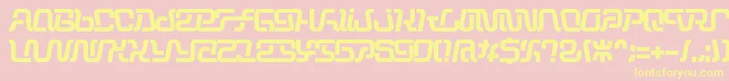 Operation-fontti – keltaiset fontit vaaleanpunaisella taustalla