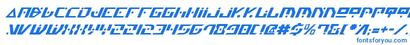 Czcionka GenerationNthItalic – niebieskie czcionki na białym tle