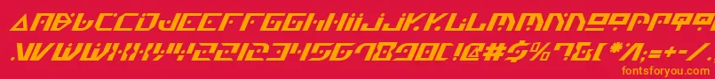 GenerationNthItalic Font – Orange Fonts on Red Background
