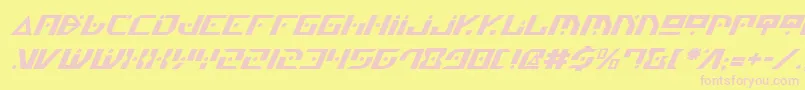 GenerationNthItalic-fontti – vaaleanpunaiset fontit keltaisella taustalla