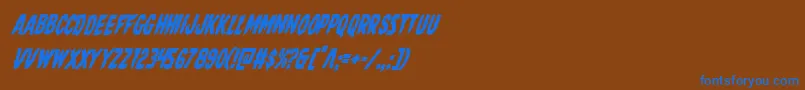 Saiba mais sobre a fonte Direwolfcondital Fonte Direwolfcondital – fontes azuis em um fundo marrom