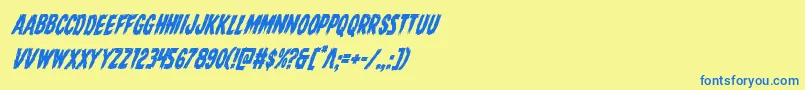 Direwolfcondital Font – Blue Fonts on Yellow Background