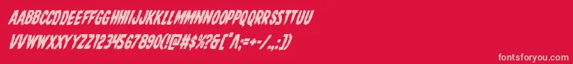 Direwolfcondital-fontti – vaaleanpunaiset fontit punaisella taustalla