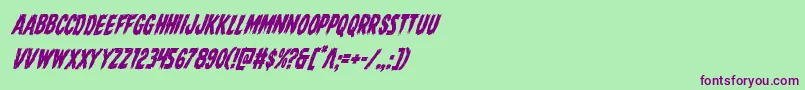 Direwolfcondital Font – Purple Fonts on Green Background