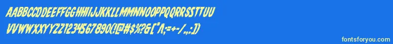 Direwolfcondital Font – Yellow Fonts on Blue Background