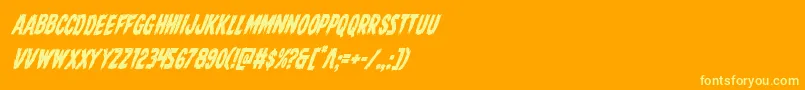 Direwolfcondital-fontti – keltaiset fontit oranssilla taustalla