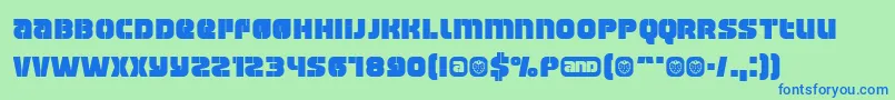 Czcionka Manchest – niebieskie czcionki na zielonym tle