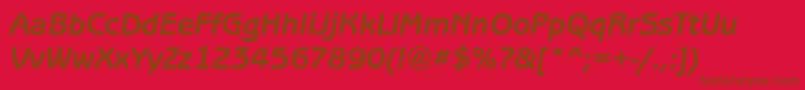 BenjaminGothicBolditalic Font – Brown Fonts on Red Background