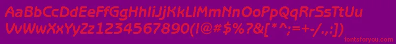 BenjaminGothicBolditalic Font – Red Fonts on Purple Background