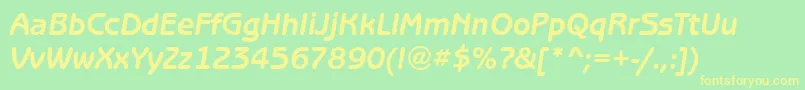 BenjaminGothicBolditalic Font – Yellow Fonts on Green Background
