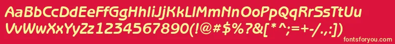 BenjaminGothicBolditalic Font – Yellow Fonts on Red Background