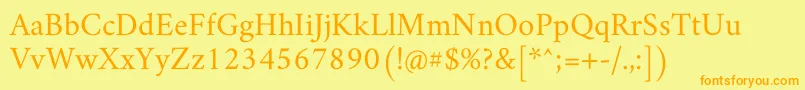 AmiriRegular Font – Orange Fonts on Yellow Background
