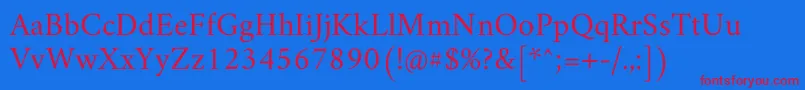 フォントAmiriRegular – 赤い文字の青い背景