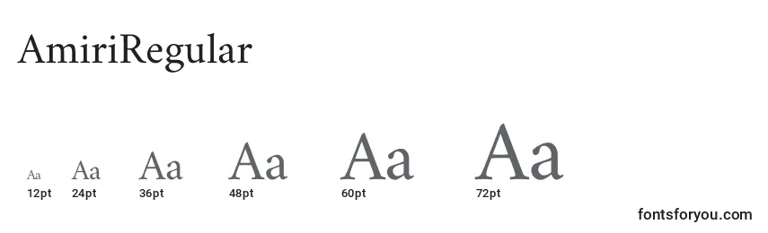 Размеры шрифта AmiriRegular