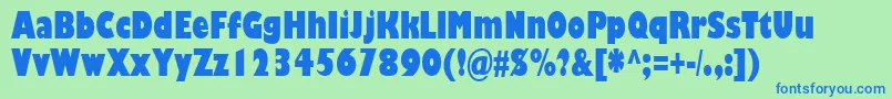 GillSansMtUltraBoldCond Font – Blue Fonts on Green Background