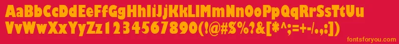 GillSansMtUltraBoldCond Font – Orange Fonts on Red Background