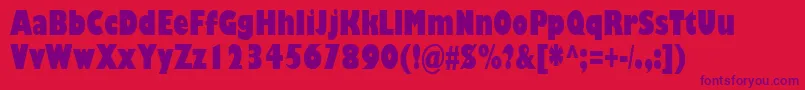 GillSansMtUltraBoldCond Font – Purple Fonts on Red Background