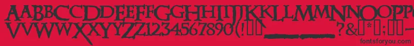 Xena Font – Black Fonts on Red Background