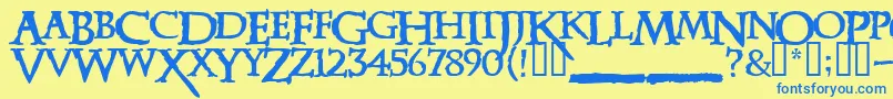 Xena Font – Blue Fonts on Yellow Background