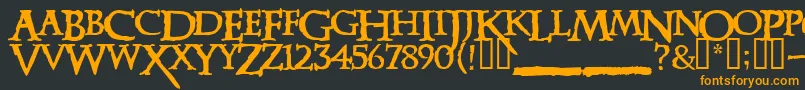 Xena Font – Orange Fonts on Black Background