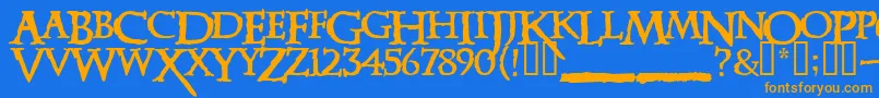 Xena Font – Orange Fonts on Blue Background