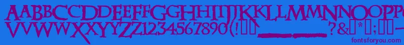 Xena Font – Purple Fonts on Blue Background