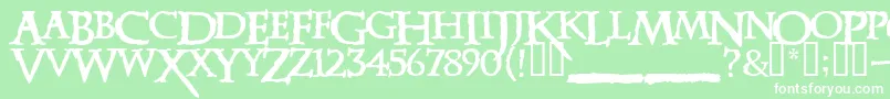 Xena Font – White Fonts on Green Background
