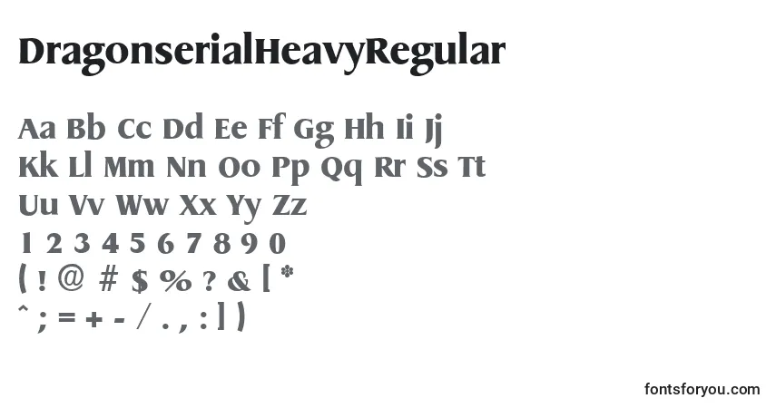 A fonte DragonserialHeavyRegular – alfabeto, números, caracteres especiais
