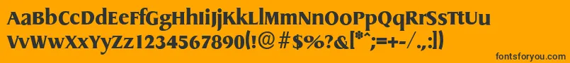 DragonserialHeavyRegular-Schriftart – Schwarze Schriften auf orangefarbenem Hintergrund