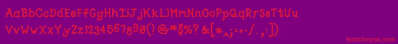 Czcionka Typeo – czerwone czcionki na fioletowym tle