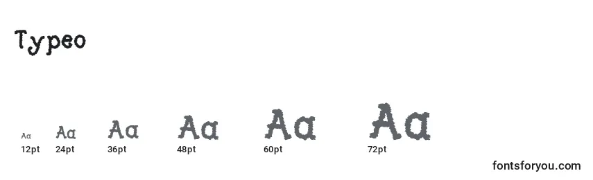 Typeo Font Sizes