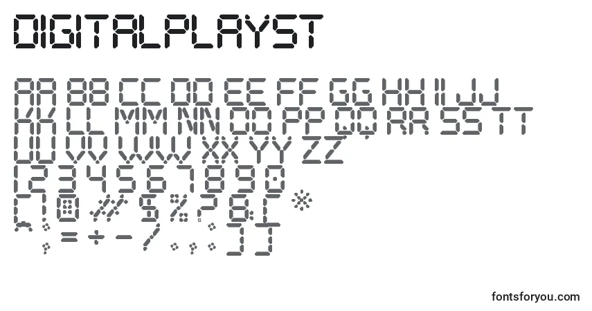 DigitalPlaySt-fontti – aakkoset, numerot, erikoismerkit
