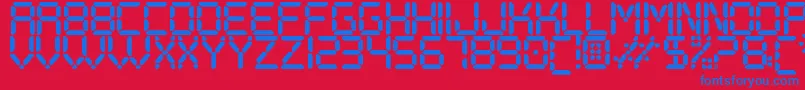 DigitalPlaySt Font – Blue Fonts on Red Background