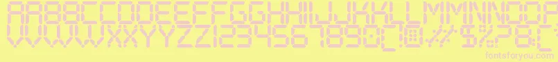 DigitalPlaySt Font – Pink Fonts on Yellow Background