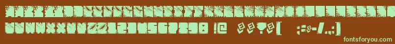 FtfIndonesianaSansJavallonia-fontti – vihreät fontit ruskealla taustalla