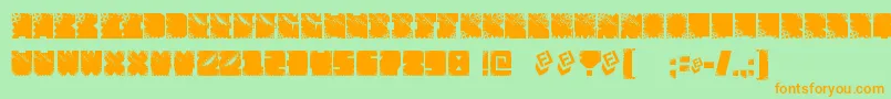 FtfIndonesianaSansJavallonia Font – Orange Fonts on Green Background