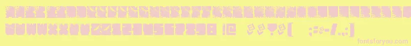Fonte FtfIndonesianaSansJavallonia – fontes rosa em um fundo amarelo