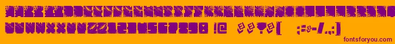 FtfIndonesianaSansJavallonia-Schriftart – Violette Schriften auf orangefarbenem Hintergrund