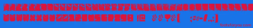 Шрифт FtfIndonesianaSansJavallonia – красные шрифты на синем фоне